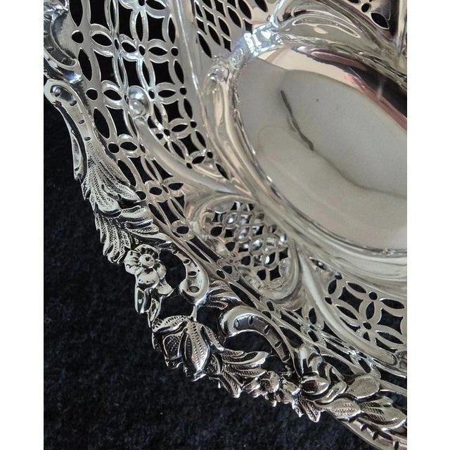 Antique Victorian Sterling Silver Navette Bon Bon Dish, 1889 For Sale - Image 13 of 18