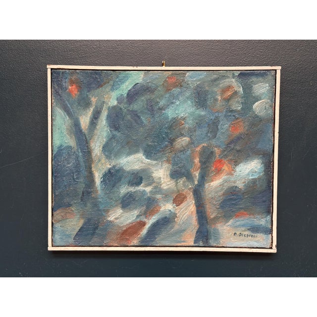Bengt Delefors, Blue Composition, 1950s, Oil on Canvas, Framed For Sale - Image 16 of 18