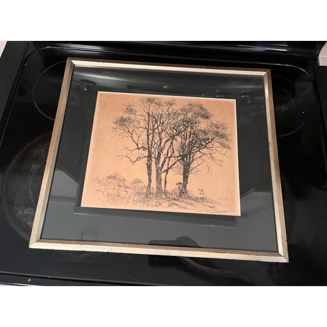 Figurative William Meyerowitz Signed Etching & Drypoint “The Willows,” Circa 1920 For Sale - Image 3 of 10