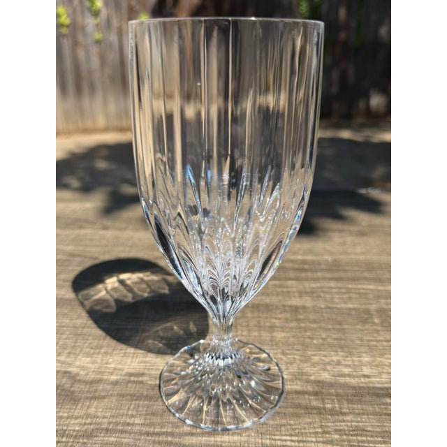 Set of five vintage Mikasa Park Lane crystal iced tea goblets, an elegant discontinued pattern produced by Mikasa from...