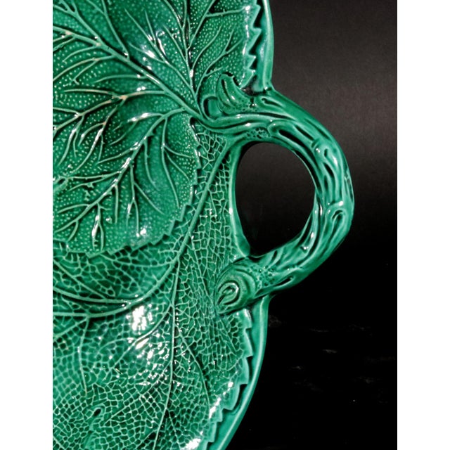 British Pottery Brameld Green-glazed Leaf Dishes, Brameld, Circa 1815-42 A pair of large leaf shaped molded dishes with a...