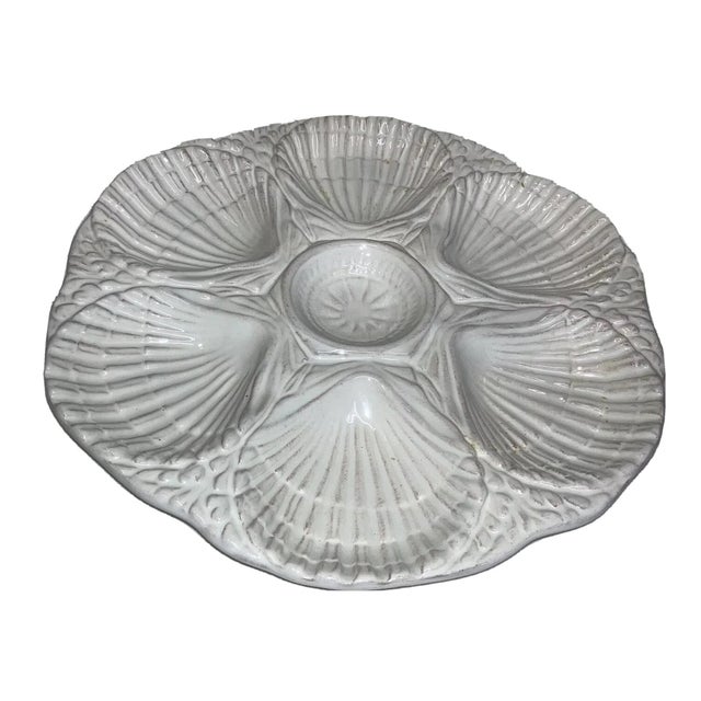 Vintage Olfaire Oyster Scallop Plate White For Sale - Image 4 of 6