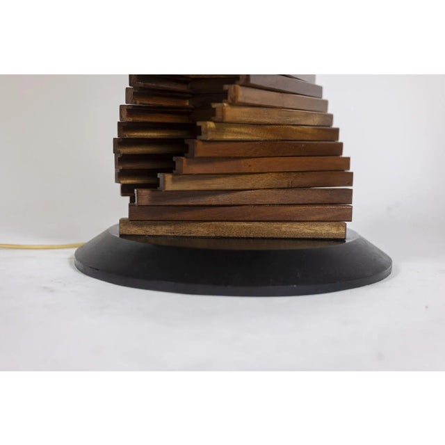 Sculptural Wooden Lamp Base. 1980s For Sale - Image 9 of 12