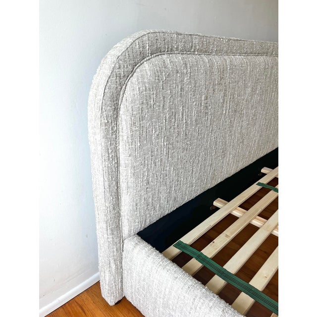 Renfrow Beige Rounded Queen Bed Frame For Sale - Image 11 of 11