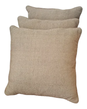 Contemporary Taupe Matching Throw Pillows - Set of 3