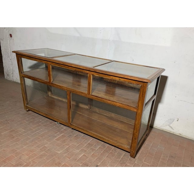 Vintage Exhibitor Counter in Teak For Sale - Image 6 of 13