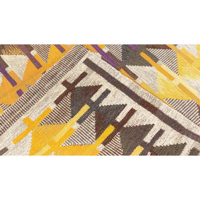 Doris Leslie Blau Midcentury Swedish Rolakan Rug by Gavleborgs Lans Hemslojd For Sale - Image 9 of 9