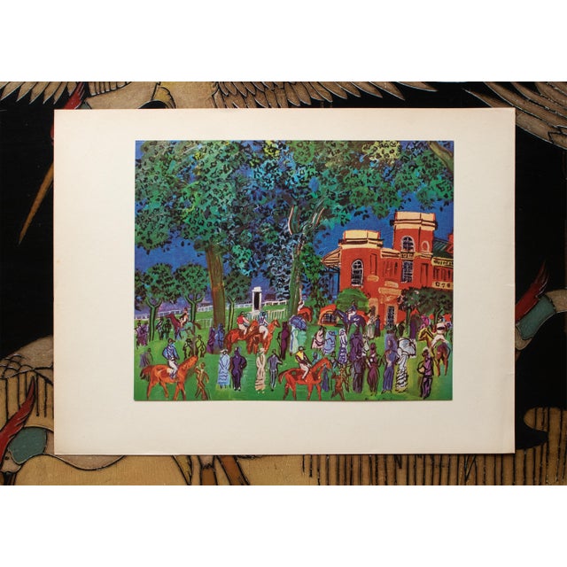 The School of Paris 1940s After Raoul Dufy "Paddock", First Edition Period Swiss Offset Lithograph For Sale - Image 3 of 7
