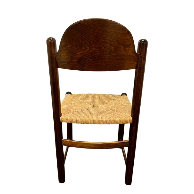 Brown Set of 4 Vintage 1970’s Attributed to Hank Lowenstein "Padova" Italian Rush Seat Dining Chairs For Sale - Image 8 of 13