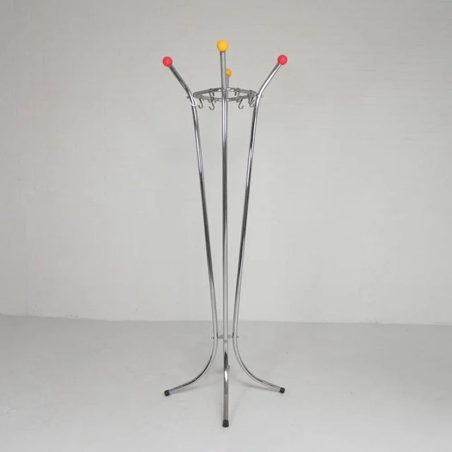 Vintage Chrome Coat Rack with Colored Balls, 1950s For Sale - Image 6 of 18