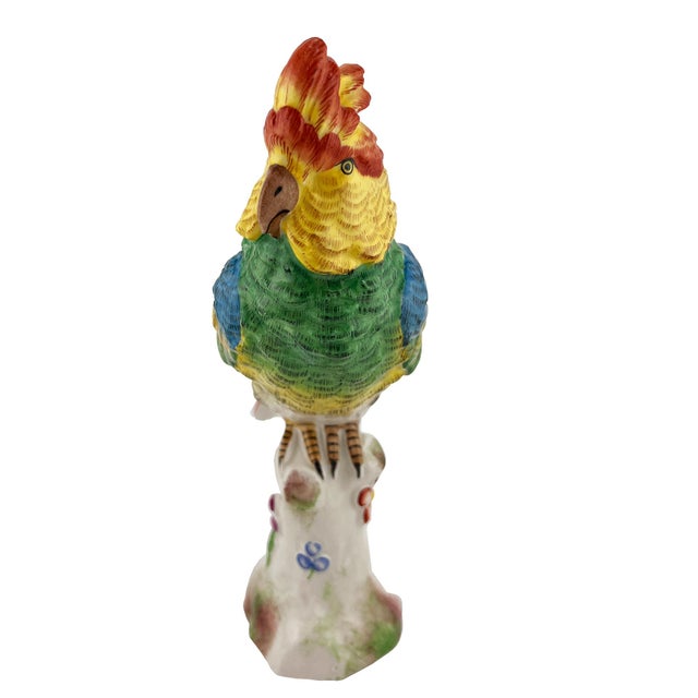 Ceramic Mid 19th Century French Porcelain Parrot Sculpture, Porcelaine De Paris Bird Figure For Sale - Image 7 of 8