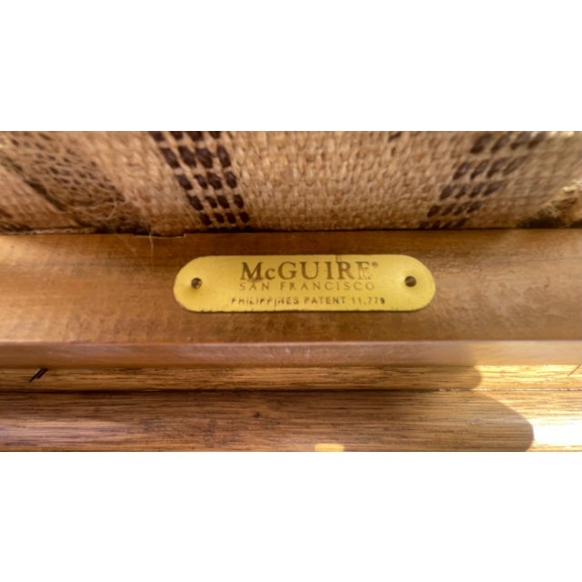 McGuire Vintage Rattan Lounge Chair & Ottoman, an Oversized Set of 2 For Sale - Image 11 of 14