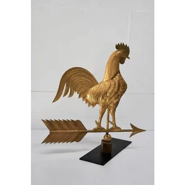 Late 19th Century 19th Century Gilded Rooster Weathervane For Sale - Image 5 of 9