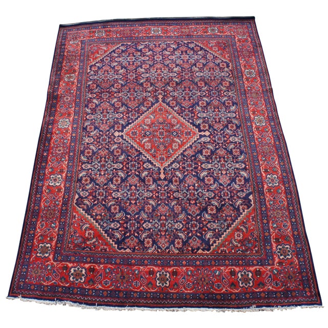 Vintage Persian Mahal Wool & Cotton Area Rug For Sale - Image 10 of 10