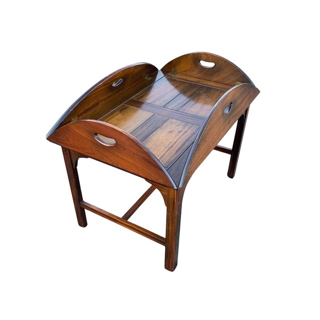 1960s Victorian Mahogany Butlers Tray Table For Sale - Image 5 of 7