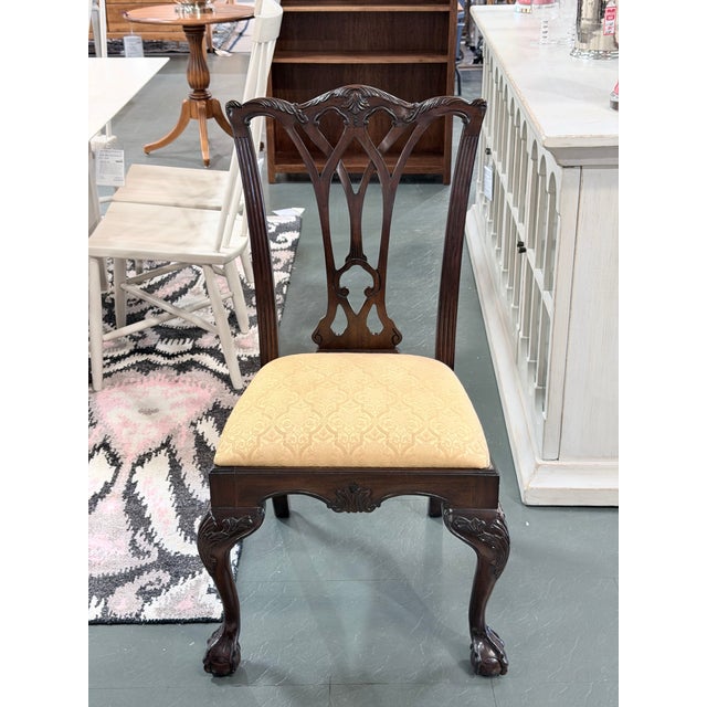 Vintage Drexel Heritage Georgian Style Mahogany Double Pedestal Dining Set For Sale - Image 10 of 12