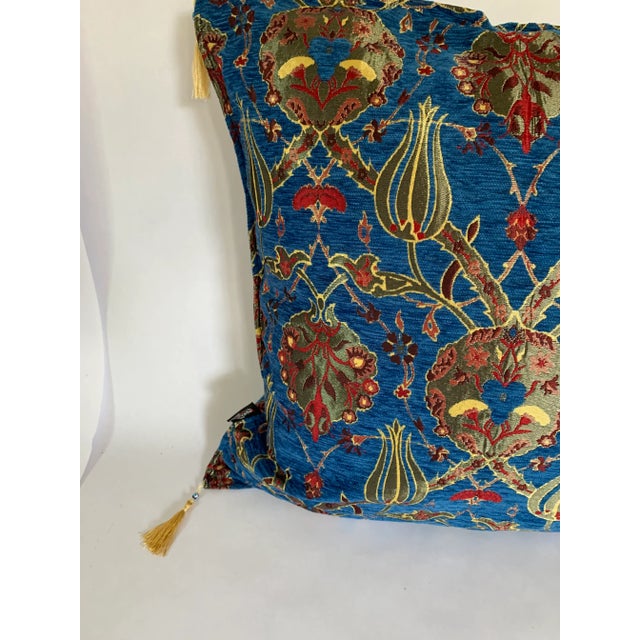 2010s Kilim Patterned Blue Pillow Cover For Sale - Image 5 of 6