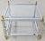 Metal Vintage French Maison Jansen Chrome and Brass X-Base Glass Top Square Side Table For Sale - Image 7 of 13