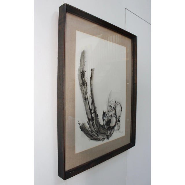 Mid 20th Century 1960s Black and White Abstract Artwork For Sale - Image 5 of 11