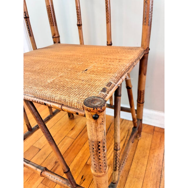 Camel Bamboo Corner Chair Victorian 19th Century For Sale - Image 8 of 9