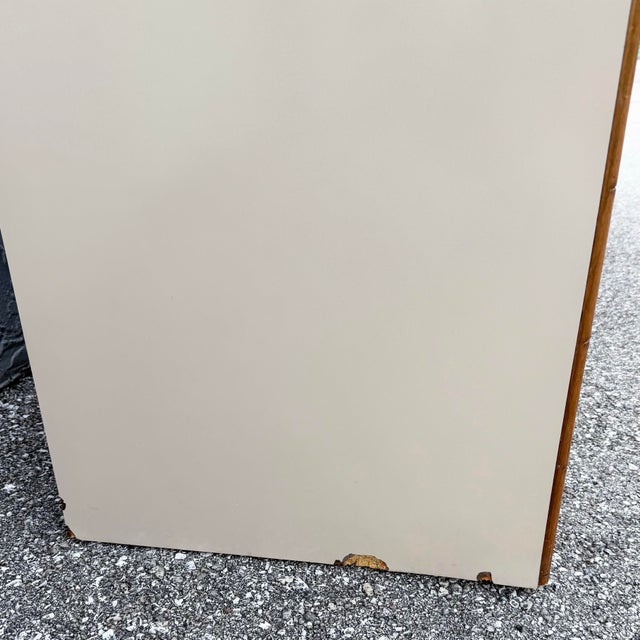 Boho Chic Cream Gloss Laminate Cane and Faux Bamboo Dresser For Sale - Image 12 of 12