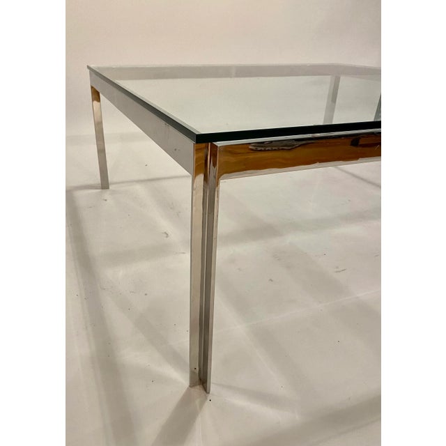 Florence Knoll Mid-Century Modern Chrome and Glass Cocktail Table For Sale - Image 4 of 6