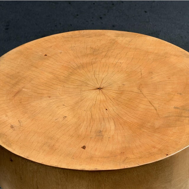Side Table with Hemispherical Top in Beige Mango Wood, 1980s For Sale - Image 13 of 18