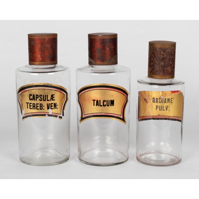 French 19th Century French Glass Apothecary Jars, Set of 6 For Sale - Image 3 of 6