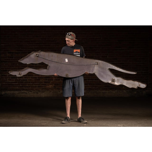 1950s Large Porcelain Greyhound Bus Sign For Sale In Chicago - Image 6 of 8