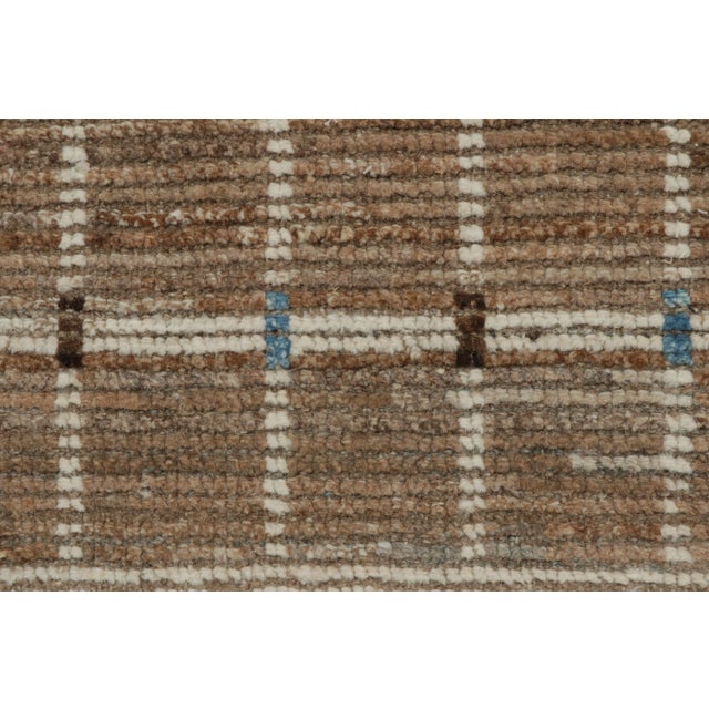 Rug & Kilim’s Moroccan Rug with Beige-Brown Stripes and Geometric Pattern - 13x18 For Sale In New York - Image 6 of 7
