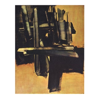 1972 Pierre Soulages 'Peinture 16 Juillet (1961)' Expressionism Gold France Offset Lithograph For Sale