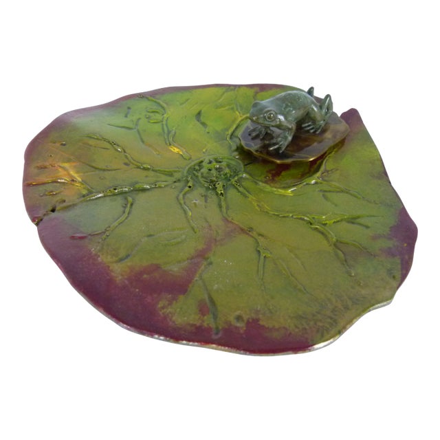 Vintage Catherine James Brutalist Metal Lily Pad Wall Sculpture | Signed "Catti" | Mid-Century Modern For Sale