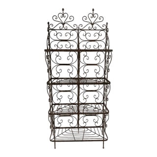 Vintage French Country Wrought Iron Etagere For Sale