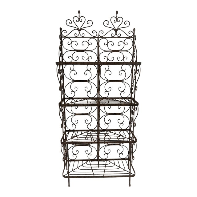 Vintage French Country Wrought Iron Etagere For Sale