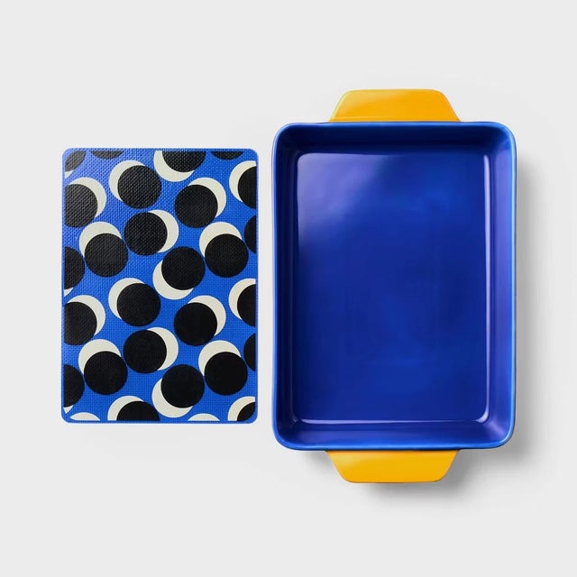 2pc Stoneware Rectangle Baking Dish Set W/ Removable Silicone Mat – Tabitha Brown Kitchen Bakeware For Sale - Image 4 of 5