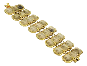 Kalinger Paris Gilt Metal and Marble-Like Resin Link Bracelet