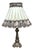 Vintage Empire Table Lamp in Brass with Fabric Shade, 1960s For Sale