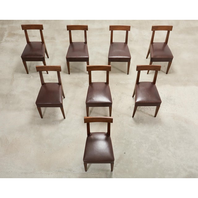 Promemoria Set of Eight Italian Promemoria Attributed Leather Dining Chairs For Sale - Image 4 of 18
