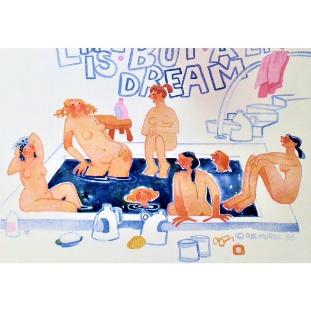 Folk Art Rie Munoz, Singing in the Bath, Tenakee Springs, 1996 For Sale - Image 3 of 8