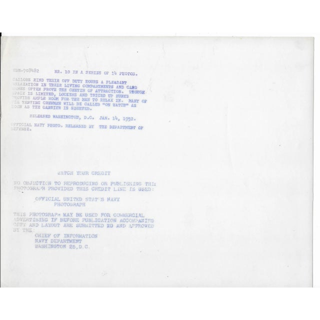 Figurative 1952 United States Navy Sailors Playing Cards Photograph For Sale - Image 3 of 3