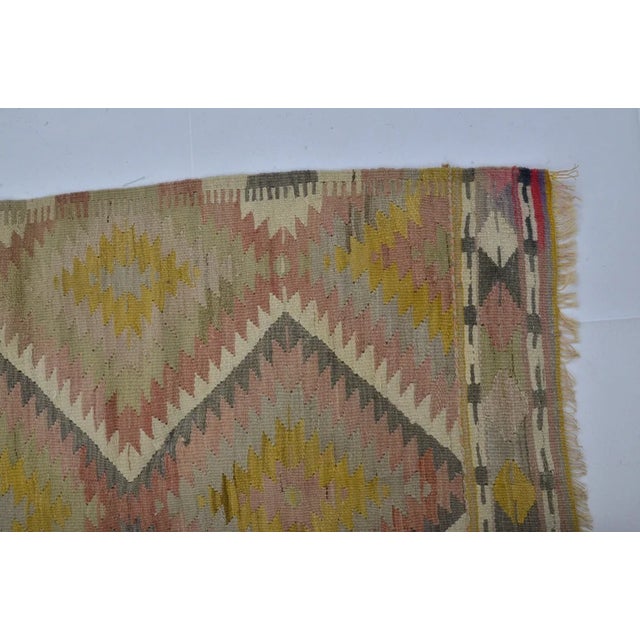 1950s Vintage Pastels Anatolian Kilim For Sale - Image 5 of 10