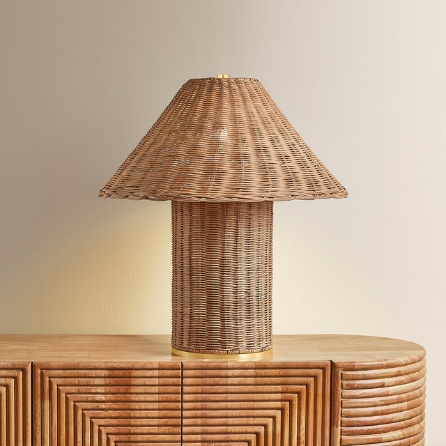 2020s Mitzi Jeanette 20 in. 1 Light Table Lamp in Aged Brass Finish For Sale - Image 5 of 8
