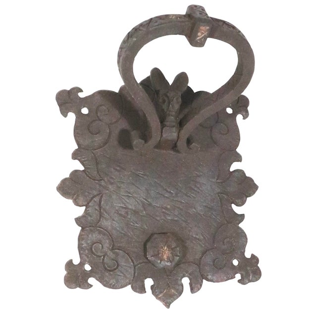 Hand Forged Gothic Door Knocker C 19th C. For Sale - Image 9 of 10