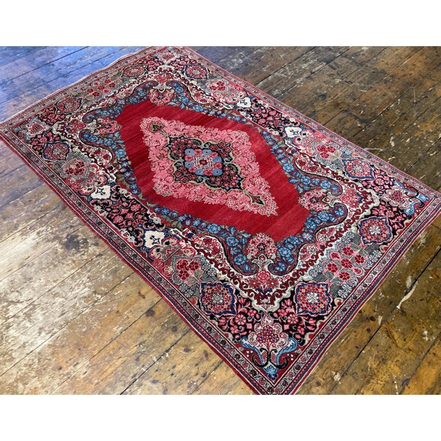 1930s Antique Sarouk Rug in Wool, 1930s For Sale - Image 5 of 18