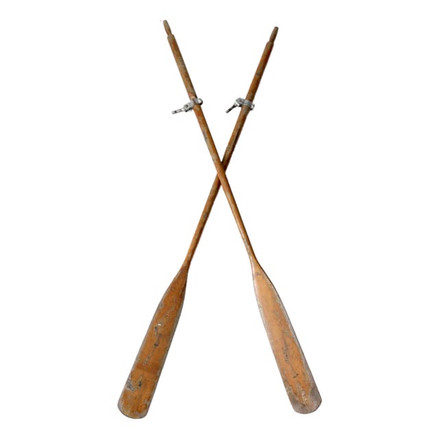 Vintage Smoker's Reliable Wooden Oars Pair For Sale