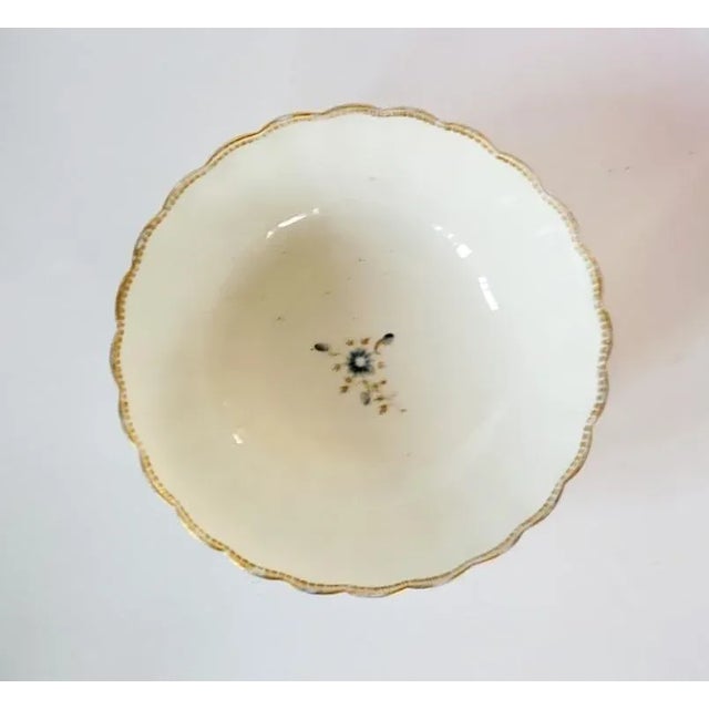 Blue First Period Dr. Wall Worcester Blue and Gold Botanical Fluted Bowl For Sale - Image 8 of 12