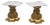 1970s Fuggiti Studios Gilt Marble Top Pedestal Side Tables - A Pair For Sale