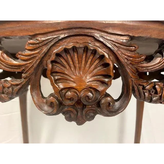 Wood Mid 20th Century French Carved Style Mahogany Table For Sale - Image 7 of 9
