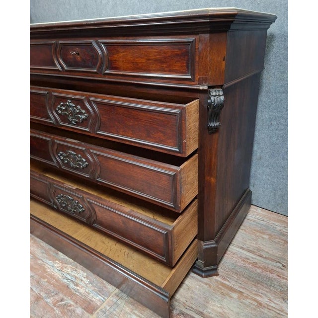 Wood Napoleon III Secretaire in Mahogany and Light Wood For Sale - Image 7 of 10