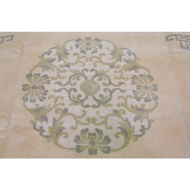 Vintage Chinese Art Deco Hand Knotted Wool Rug,09'09'' X 13'10'' For Sale In New York - Image 6 of 6
